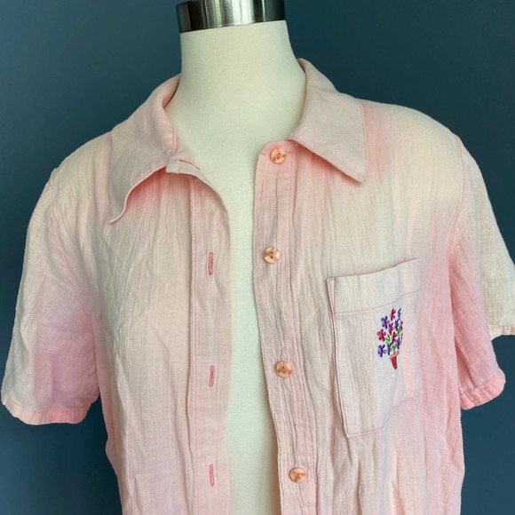 pink oversized button down shirt - Picture 12 of 12